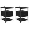 vidaXL Armario de Noche 2 uds. Roble Negro 40 x 42 x 56 cm