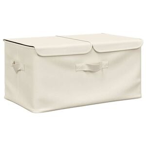vidaXL Caja de almacenaje tela color crema 50x30x25 cm