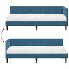 vidaXL Estructura de Cama Esquina con Colchón 2 pcs Azul Terciopelo