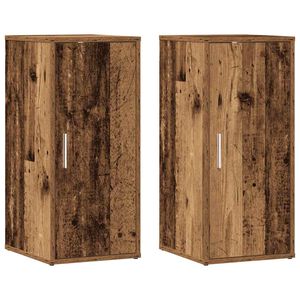 vidaXL Zapateros 2 uds madera ingenier&iacute;a envejecida 32x35x70cm