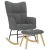 vidaXL Sill&oacute;n mecedora con taburete tela gris oscuro