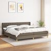 vidaXL Cama box spring con colch&oacute;n tela gris taupe 200x200 cm