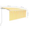 vidaXL Toldo autom&aacute;tico persiana LED sensor viento amarillo 3,5x2,5 m