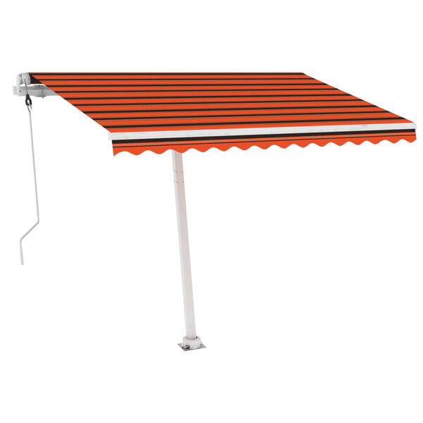 vidaXL Toldo autom&aacute;tico LED sensor de viento naranja marr&oacute;n 300x250 cm