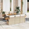 vidaXL Set sof&aacute;s jard&iacute;n y cojines 6 pzas rat&aacute;n sint&eacute;tico acacia beige
