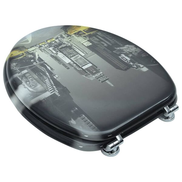 Tapa de wc de madera MDF, con modelo de Nueva York