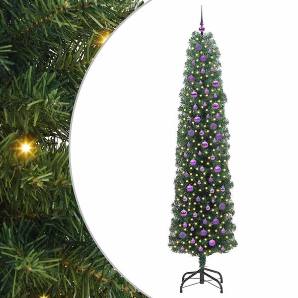 vidaXL &Aacute;rbol de Navidad artificial Verde 240 cm PVC, Acero y Pl&aacute;stico