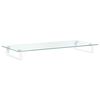 vidaXL Soporte de monitor vidrio templado y metal blanco 80x35x8 cm
