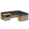 vidaXL Set de sof&aacute;s de jard&iacute;n 10 pzas con cojines rat&aacute;n sint&eacute;tico gris