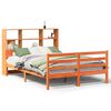 vidaXL Cama con estanter&iacute;a sin colch&oacute;n madera maciza marr&oacute;n 135x190 cm