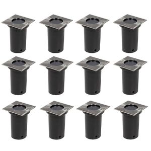 vidaXL Luces de suelo de exterior cuadradas 12 unidades
