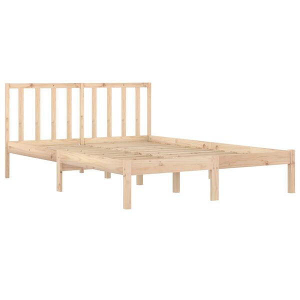 vidaXL Estructura de cama sin colch&oacute;n madera maciza de pino 200x200 cm