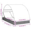 vidaXL Tumbona 2 personas toldo redondo rat&aacute;n PE gris 211x112x140 cm