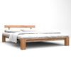 vidaXL Estructura de cama sin colch&oacute;n madera maciza roble 160x200 cm