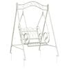 vidaXL Banco Columpio Acero 113 x 121,5 x 168 cm Blanco antiguo