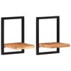vidaXL Estantes de pared 2 unidades madera maciza acacia 25x25x35 cm