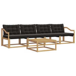 vidaXL Conjunto de sof&aacute;s de exterior 5 pcs Blanco y Negro