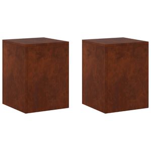 vidaXL Soporte de plantas 2 pcs Oxidado 30 x 30 x 40 cm Acero oxidado