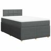 vidaXL Cama box spring con colch&oacute;n tela gris oscuro 120x200 cm