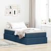 vidaXL Cama con almacenamiento y colch&oacute;n Azul 90 x 200 cm Poli&eacute;ster