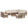 vidaXL Conjunto de sof&aacute;s de jard&iacute;n 13 pcs Beige rat&aacute;n sint&eacute;tico