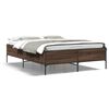 vidaXL Estructura cama madera ingenier&iacute;a metal marr&oacute;n roble 150x200 cm