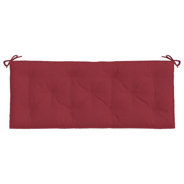 vidaXL Coj&iacute;n de banco de jard&iacute;n tela Oxford rojo tinto 120x50x7 cm