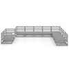 vidaXL Muebles de jardín 10 piezas gris madera de pino maciza