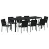 vidaXL Conjunto de Comedor de Jard&iacute;n 9 pcs Negro y Gris