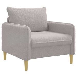 vidaXL Sill&oacute;n XL Gris Claro Boucl&eacute;