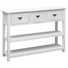 vidaXL Aparador madera maciza de paulownia blanco antiguo 108x30x76 cm