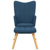vidaXL Silla mecedora con reposapiés tela azul