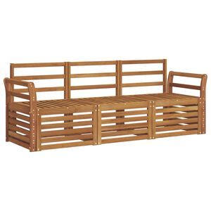 vidaXL Juegos de sof&aacute;s 3 uds. Natural Madera de Acacia S&oacute;lida