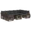 vidaXL Conjunto de sof&aacute;s de jard&iacute;n 10 uds. Gris y Gris Oscuro