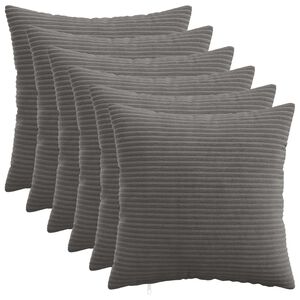 vidaXL Funda de almohada 6 pcs HEERLEN Gris oscuro 30 x 30 cm pana