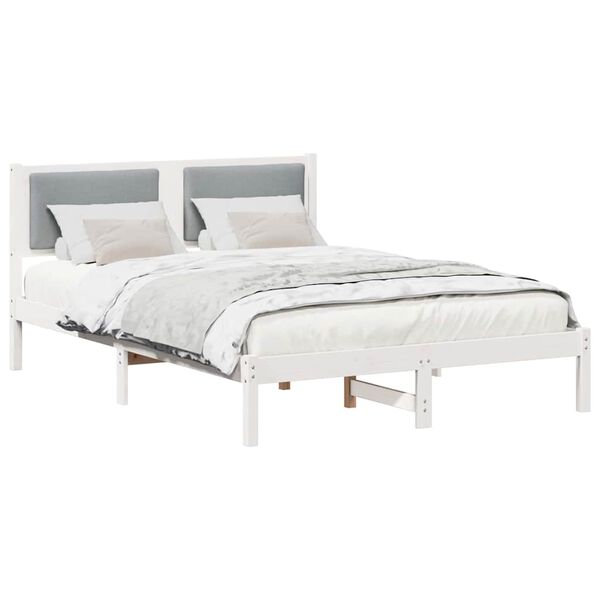 vidaXL Estructura de cama con cabecera Gris Claro 150 x 200 cm