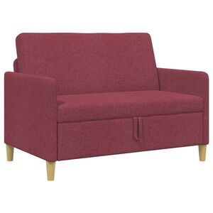 vidaXL Sof&aacute; con almacenamiento Rojo vino 122 x 78 x 87 cm Poli&eacute;ster