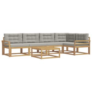 vidaXL Conjunto de sof&aacute;s de exterior 6 pcs Blanco y Gris Claro