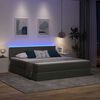vidaXL Cama con almacenamiento y LED Gris oscuro 160 x 200 cm tela