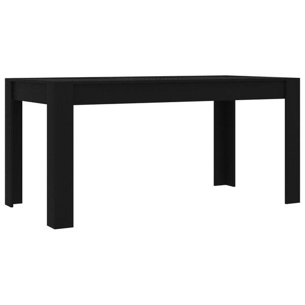vidaXL Mesa de comedor de madera de ingenier&iacute;a negra 160x80x76 cm