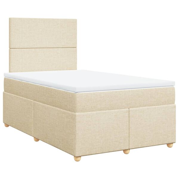 vidaXL Cama box spring con colch&oacute;n tela color crema 120x190 cm