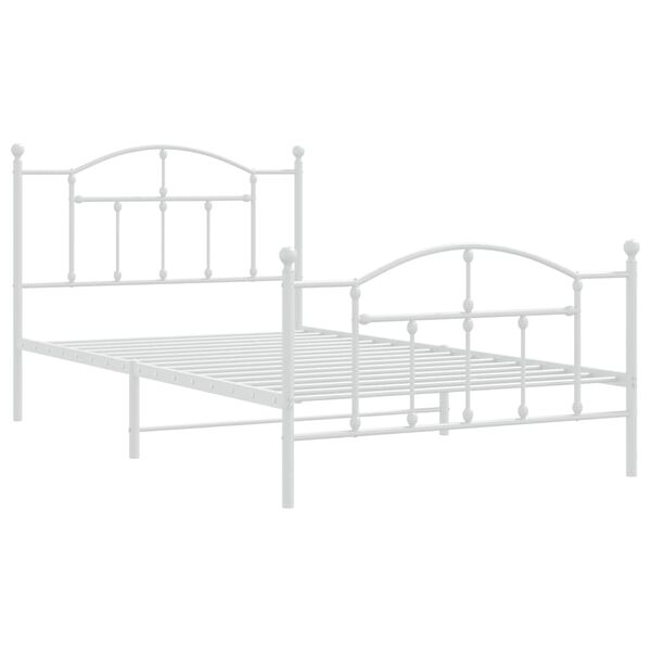 vidaXL Estructura cama sin colchón con estribo metal blanco 100x200 cm