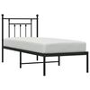 vidaXL Estructura cama sin colchón con cabecero metal negro 75x190 cm