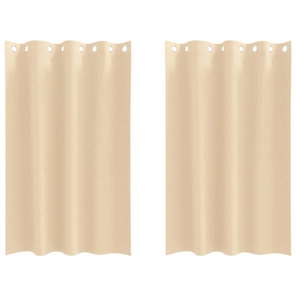vidaXL Cortinas Opacas con Anillas 2 pcs Crema 175 x 140 cm Poli&eacute;ster