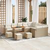 vidaXL Conjunto de sof&aacute;s de jard&iacute;n 13 pcs Beige rat&aacute;n sint&eacute;tico