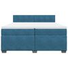 vidaXL Cama box spring con colch&oacute;n terciopelo azul 200x200 cm