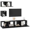 vidaXL Conjunto de mueble de TV 4 pcs Roble Negro Madera de ingeniería