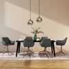 vidaXL Sillas de comedor giratorias 6 unidades tela gris oscuro