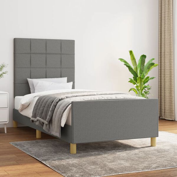 vidaXL Estructura de cama sin colchón tela gris oscuro 80x200 cm