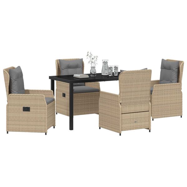 vidaXL Conjunto de Comedor de Jard&iacute;n 5 pcs Beige y Gris Claro